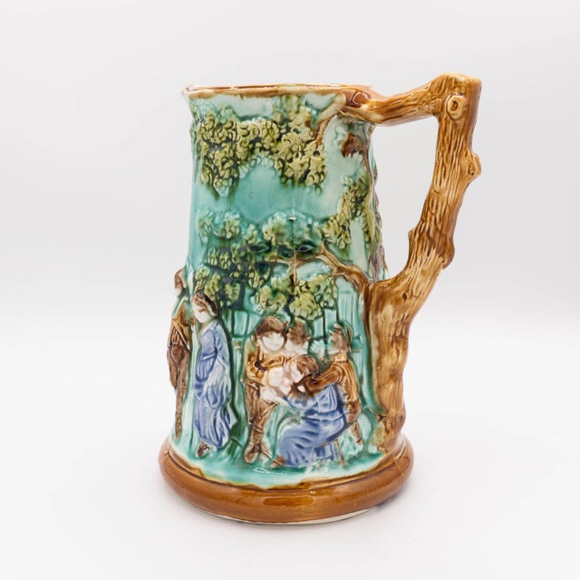 Antique Majolica Jug by Mouzin Leach & Cie, Nimy-Les-Mons, 1890s For Sale - Image 10 of 16