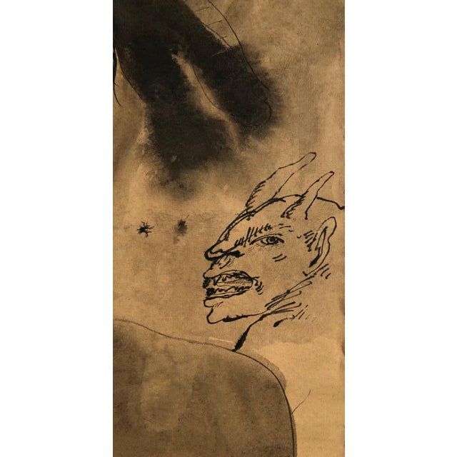 1980s Gary Hansmann, Modern Figurative Surrealist Watercolor Painting, Drawing 'Prince of Innocence', 1984 For Sale - Image 5 of 9