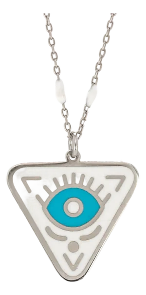 Sterling Silver Turquoise Evil Eye Chakra Necklace