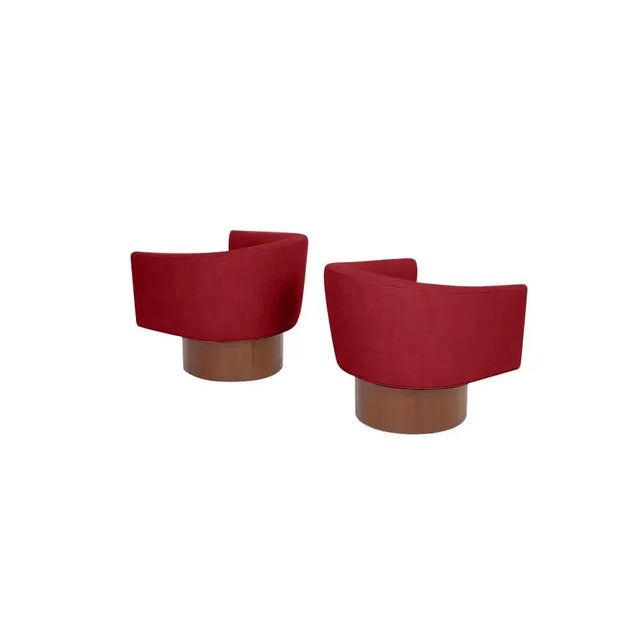 Milo Baughman Medellin Swivel Modern Club Chairs - a Pair For Sale - Image 4 of 5
