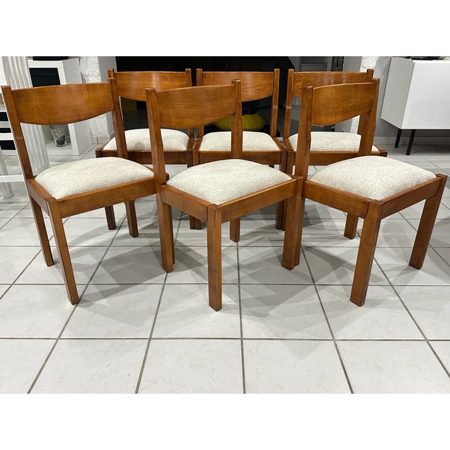 1980s Vintage Orme Chairs attributed to Maison Regain, France, 1980, Set of 6 For Sale - Image 5 of 18