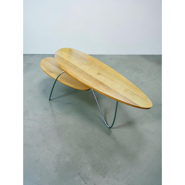 Modern Coffee Table in Wood and Steel, 1980s For Sale - Image 4 of 11