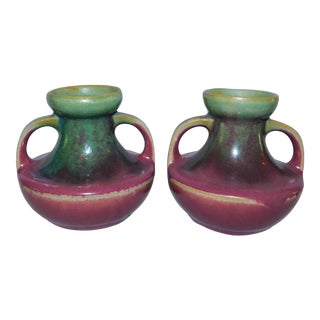1920s Fulper Pottery Candlestick Holders - a Pair For Sale