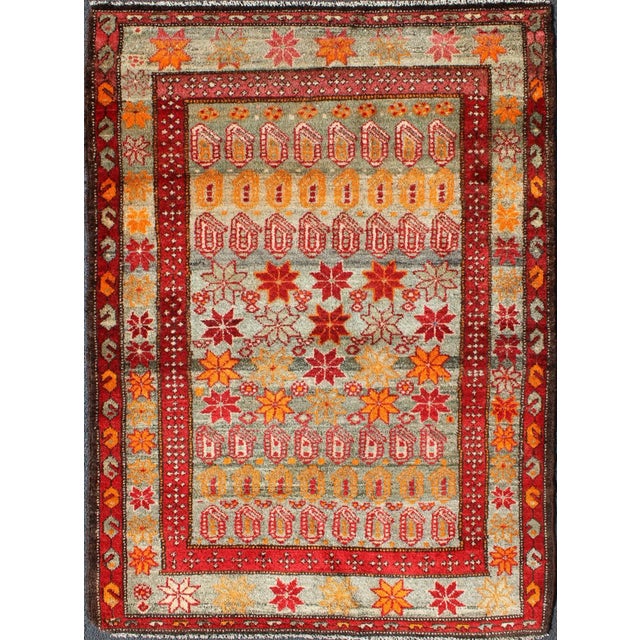 Antique Persian Hamadan Rug With Colorful Star Motif and Repeating Medallion For Sale - Image 12 of 12