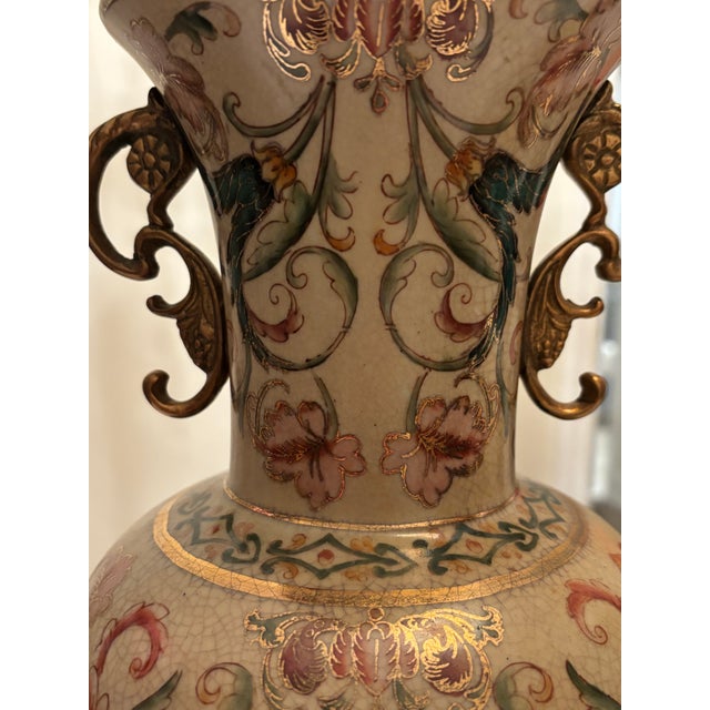 Ecru Late 20th Century Chinoiserie Decorative Vase For Sale - Image 8 of 9