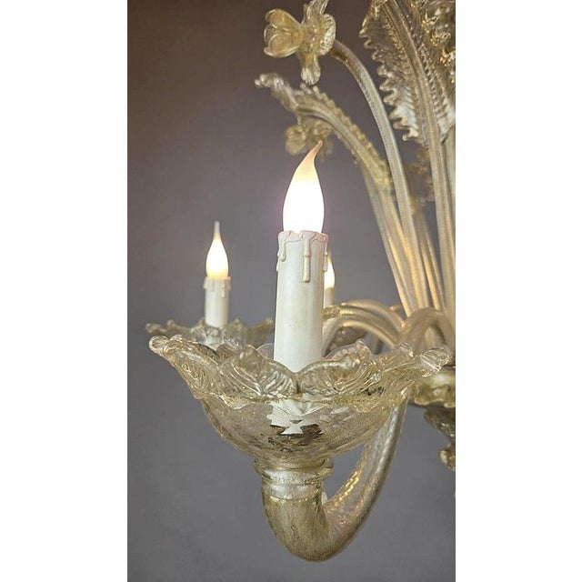 Glass Italian Six-Arm Murano Chandelier, 1900s For Sale - Image 7 of 11