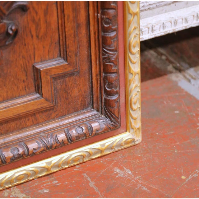 Pair of 19th Century French Carved Oak Wall Harvest Panels in Gilt Frames For Sale - Image 10 of 11