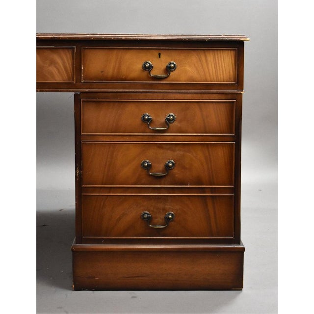 Mahogany Partners Desk, 1980s For Sale - Image 9 of 14