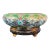 Large Vintage Chinese Cloisonné Lotus Bowl on Carved Wood Stand, 14 Inches For Sale