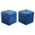 Blue Art Deco Blue Velvet Touch Fabric Blue Stools, Set of 2 For Sale - Image 8 of 8