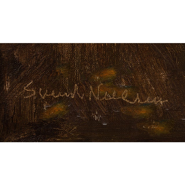 Svend Christian Nielsen, Field Workers in a Danish Landscape, 1960s, Oil on Canvas For Sale - Image 4 of 10