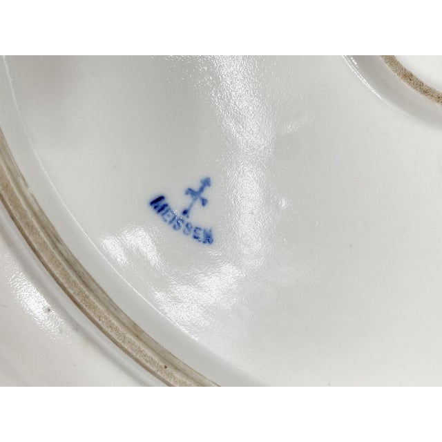 Antique Porcelain Plate with Onion Patterns from Meissen Teichert, 1890 For Sale - Image 9 of 15