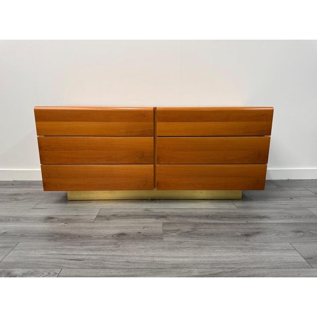 Wood Vintage Commode in Cherrywood from Amnanati & Vitelli, 1970s For Sale - Image 7 of 8