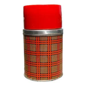 Vintage Red and Yellow Plaid 1-Pint Glass Thermos