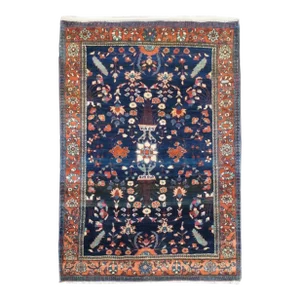 Antique Mohajeran Sarouk Rug 3'9'' x 4'11''