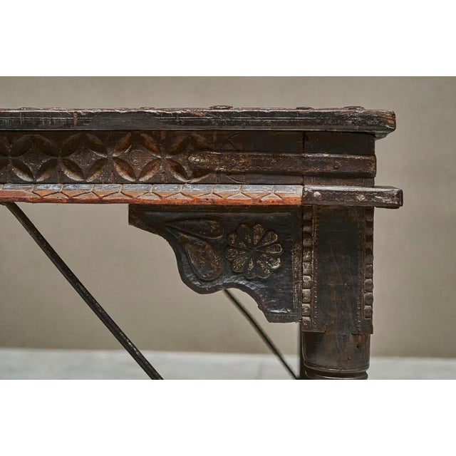 Antique Rajasthan Courtyard Door Dining Table For Sale - Image 9 of 18