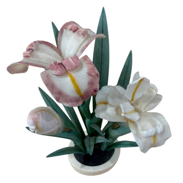 Antique Carved Irises Potted in Vessel For Sale - Image 4 of 12