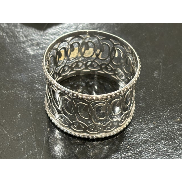 Early 1900s Pierced Sterling Silver Napkin Ring For Sale In Tampa - Image 6 of 6