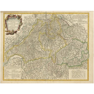Map of the Swiss Confederation by Robert De Vaugondy, 1756 For Sale