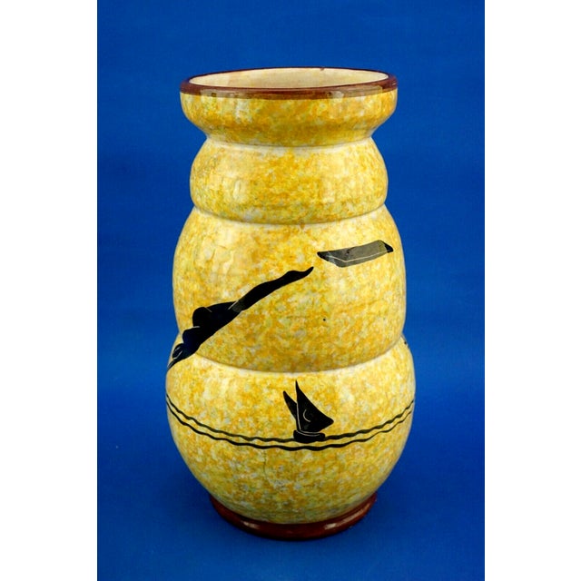 Yellow Futurist Triple-Bulb Ceramic Vase by Bitossi, 1920s For Sale - Image 8 of 18