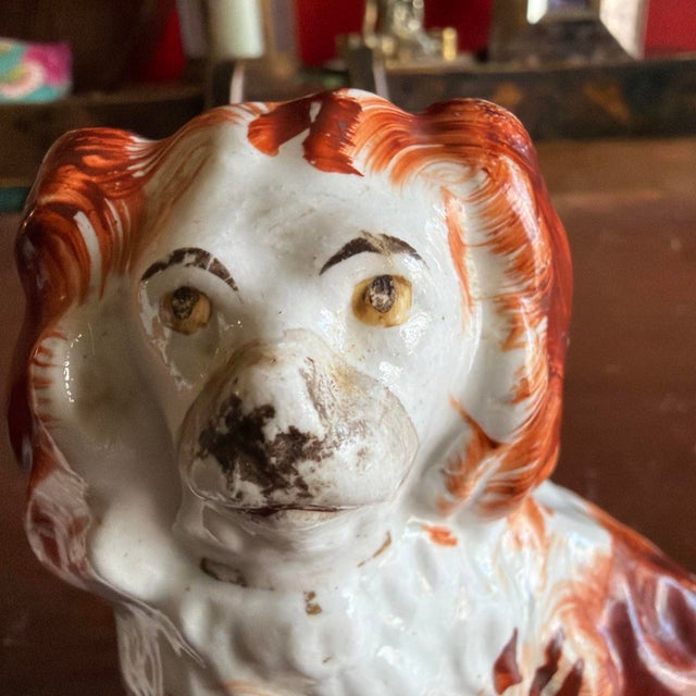 A Charming Pair of Antique Staffordshire Spaniel Dogs, Circa 1880 For Sale - Image 6 of 12