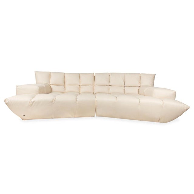 Cloud 7 3-Seater Corner Sofa in Cream Vegan Leather from Bretz For Sale - Image 12 of 12