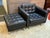 Design Plus Gallery presents a Tufted Club Chair + Ottoman with Black Vegan Leather. This silhouette has mid-century...