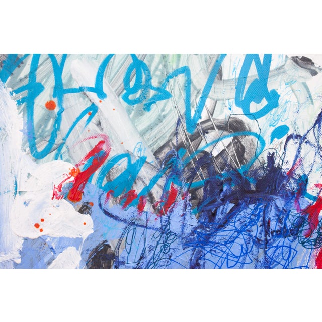 Textile Contemporary Abstract Acrylics/Mixed Media on Canvas "Butterflies, Birds and Shooting Stars" by Carolina Alotus For Sale - Image 7 of 8