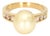 18k Yellow Gold Ring With a Yellow Pearl & Channel Set Diamond Accents - 6.25 For Sale