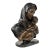 Bronze Madonna Mary and Child Relief Sculpture on Marble Base, 20” H – Wall-Mountable For Sale