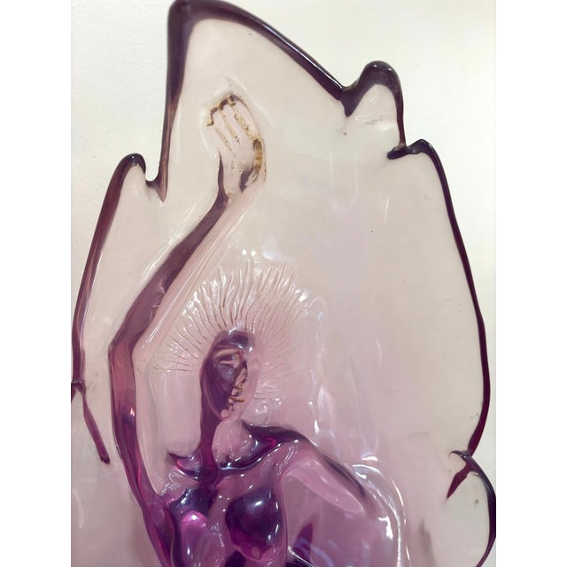 J. Boiros Postmodern 1993 Monumental Purple Lucite Woman Sculpture For Sale - Image 6 of 6