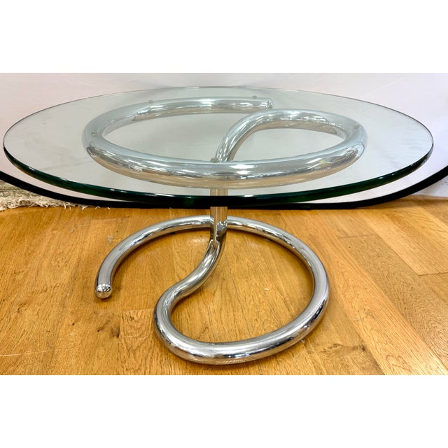 Mid Century Giotto Stoppino Cobra Chrome and Glass Table and Two Chairs 3 PCS For Sale - Image 11 of 11