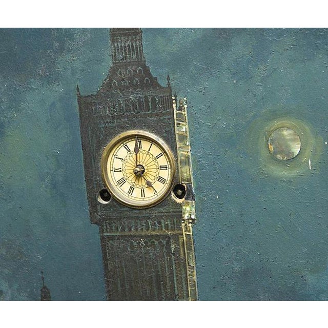 Antique Big Ben Oil Painting With Real Clock Chairish