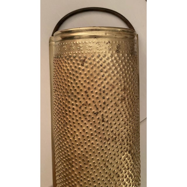 19th Century Antique Brass Large Handled Half Round Kitchen Grater For Sale - Image 4 of 5