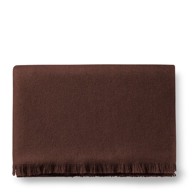 Contemporary AERIN Noe Cashmere-Wool Throw, Chocolate For Sale - Image 3 of 6