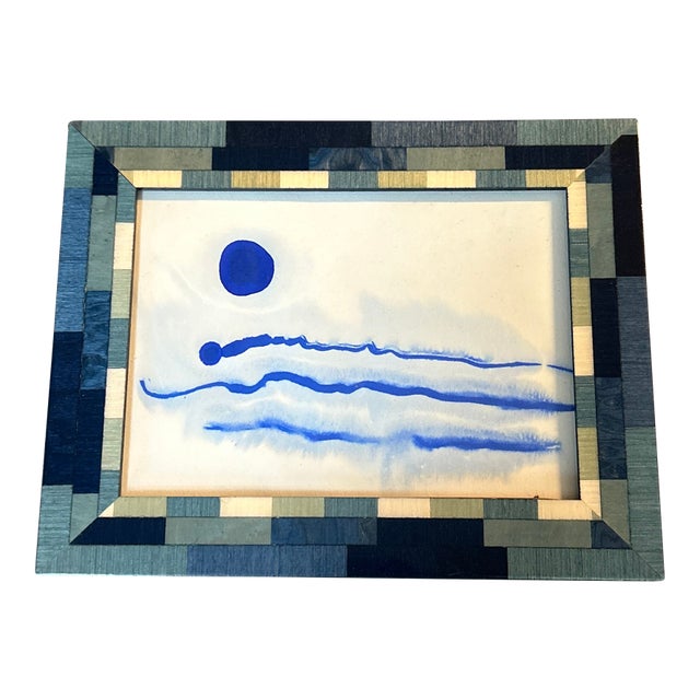 Contemporary Original Abstract Watercolor Seascape Painting For Sale