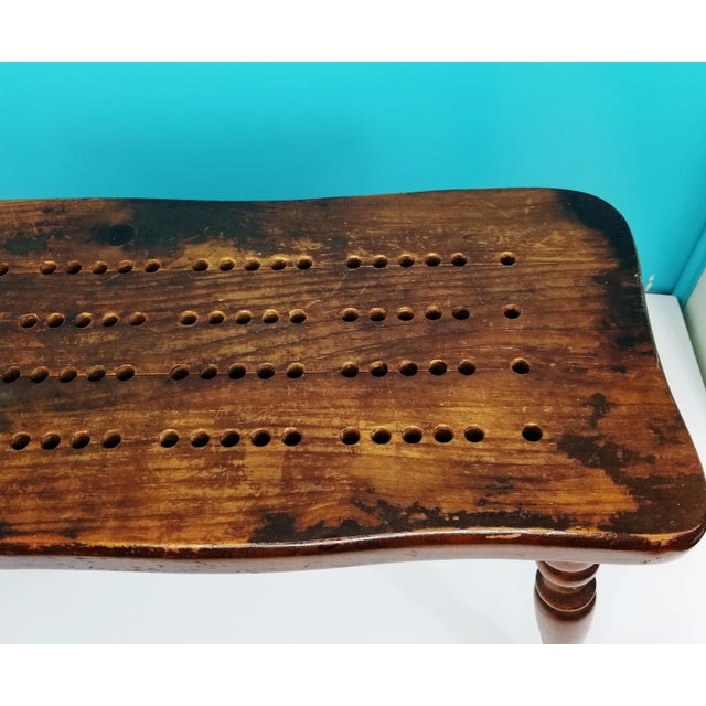Vintage Cornwall Wood Product Cribbage Board Game Table