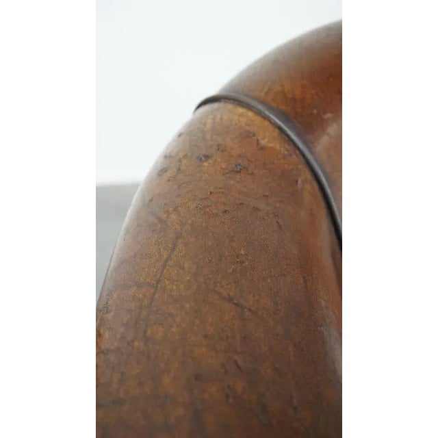 Vintage Club Chair in Cognac-Colored Sheep Leather For Sale - Image 13 of 17