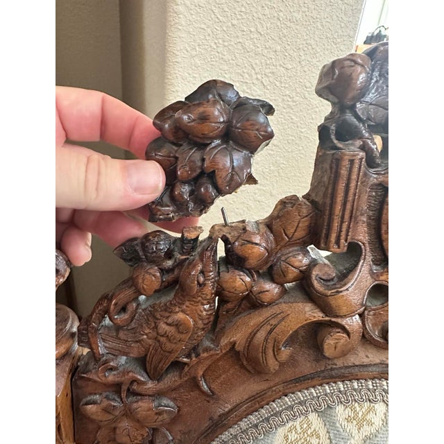 Brown Circa 1860 French Louis XIII Hunting Style Carved Oak Chairs, Set of 4 For Sale - Image 8 of 14