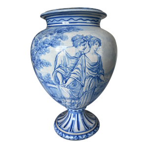Early 20th C Savona Italy Cobalt and White Faience