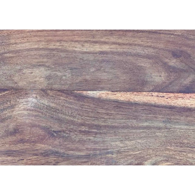 1990s French Handcrafted Live Edge and Wrought Iron Base Dining Table For Sale - Image 10 of 11