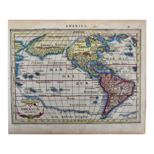 North & South America: A 17th Century Hand-Colored Map by Jansson & Goos, 1628
