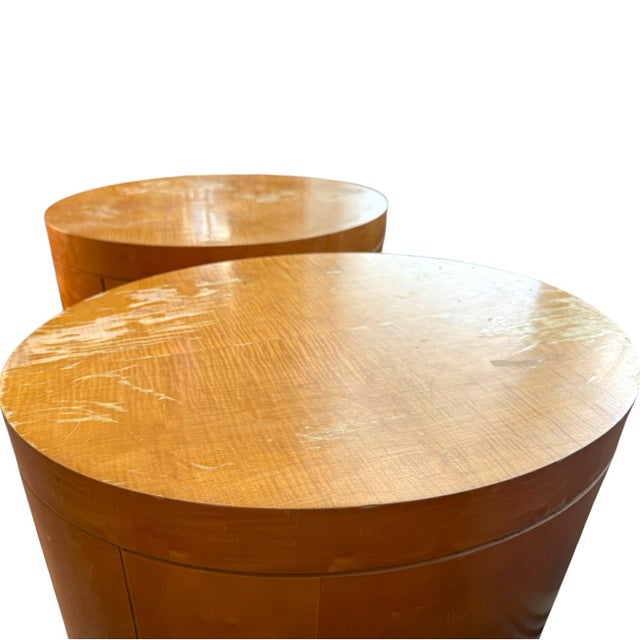 Late 20th Century Baker Furniture Modern Art Deco Primavera Oval Nightstands, Pair For Sale - Image 10 of 12