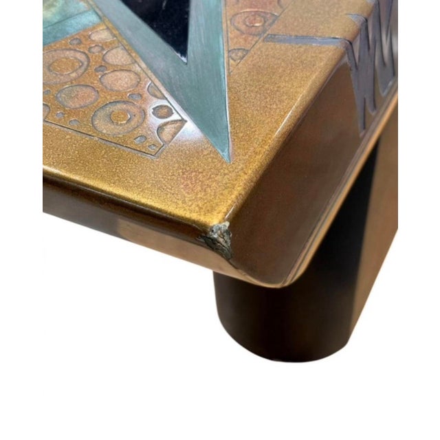 Metal Rare Postmodern Mixed Media Sculptural Metal Console Table | Memphis Style | 60" Art Console For Sale - Image 7 of 7