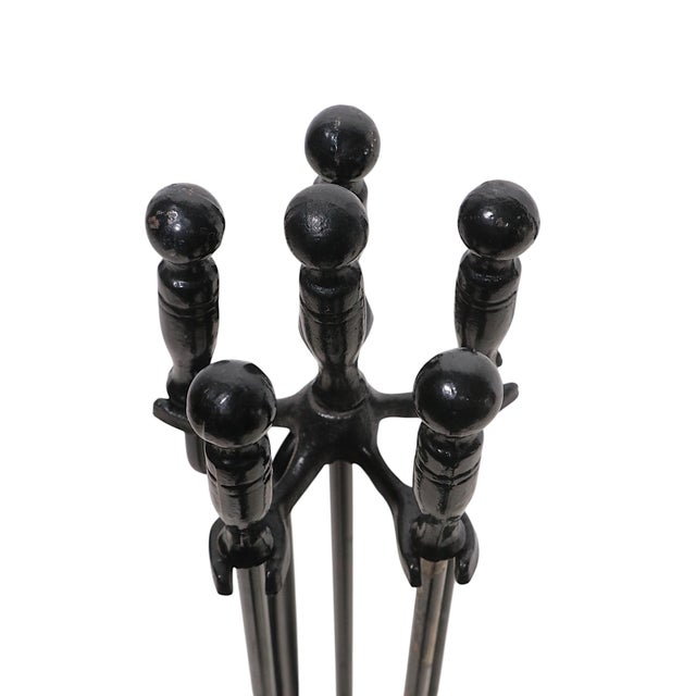Vintage Arts and Crafts Style Fireplace Tool Set For Sale - Image 9 of 10
