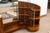 Wood Vintage Art Deco Modernist Walnut Wood Vanity With Storage Shelving and Mirror For Sale - Image 7 of 10