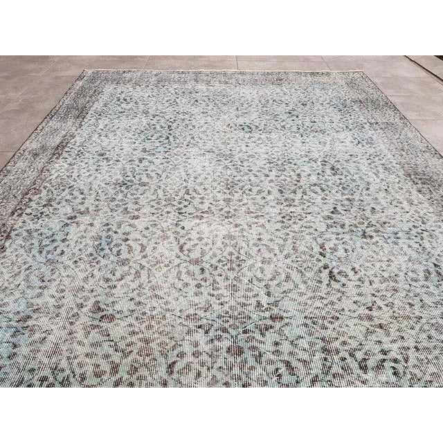 Robin's Egg Blue 1960s Light Blue Vintage Anatolian Carpet For Sale - Image 8 of 10