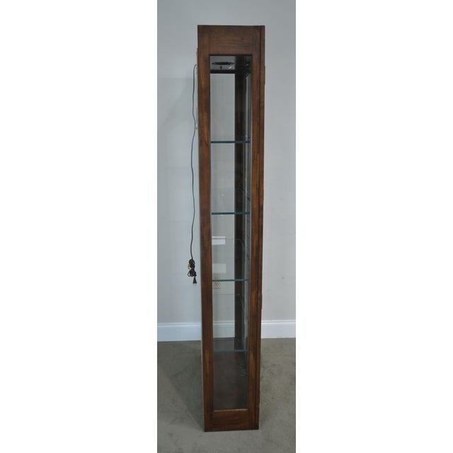 Campaign Style Vintage Narrow Tall Curio Display Chairish