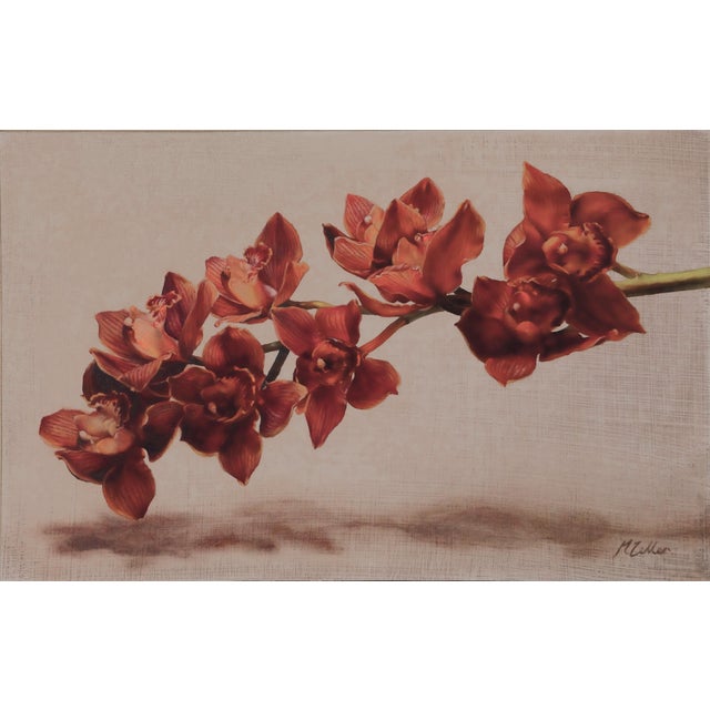 Narelle Zeller (Australian, b. 1978) "Cymbidium Orchids II", 2020 Oil on aluminum composite panel Signed by the artist,...