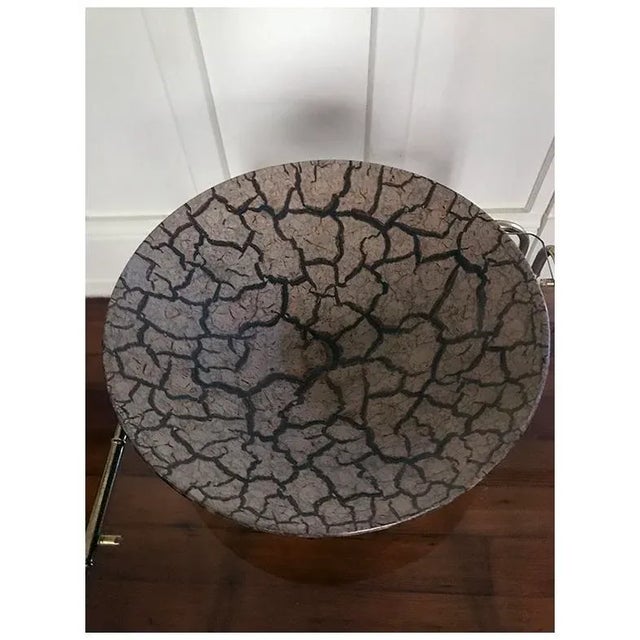 Mid-Century Modern Mid-Century Modern Haeger Safari Crackle Pedestal Bowl For Sale - Image 3 of 6